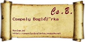 Csepely Boglárka névjegykártya